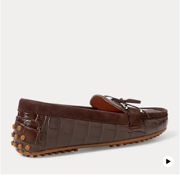 Ralph Lauren leather loafer In brown size 6B new - Picture 3 of 14